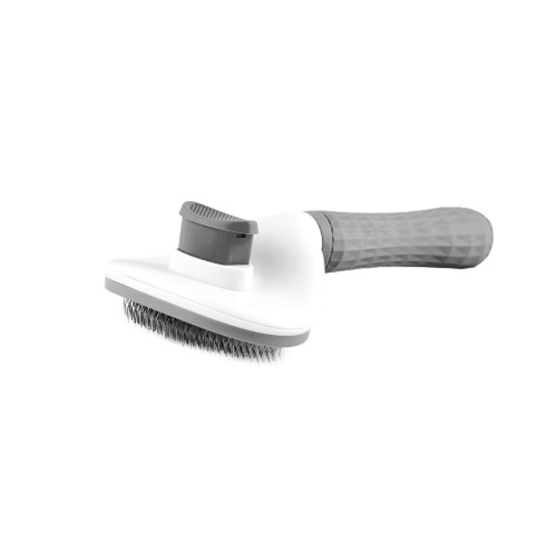 All Fur You self-clearing grooming comb in grey with ergonomic handle and ball-ended pins