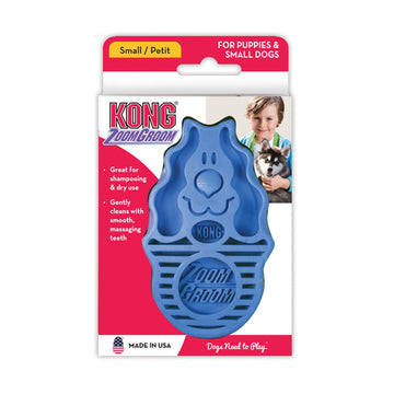 KONG Zoom Groom Rubber Brush for Dogs - Soft & Strong