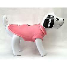 Beau Pets polar fleece dog coat in pink, shown on a white dog mannequin, covering the chest and body