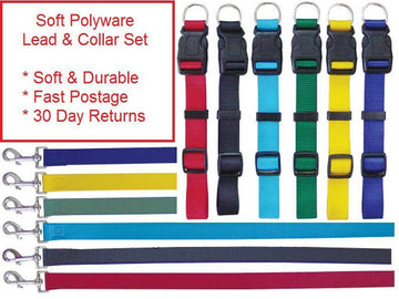 Soft Polyware Quick Release Adjustable Dog Collar & Lead/Leash Set
