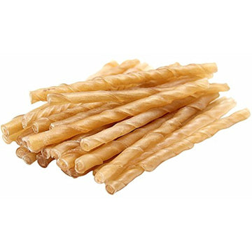 Pet-Rite Natural Rawhide Twist Sticks - 100Pk
