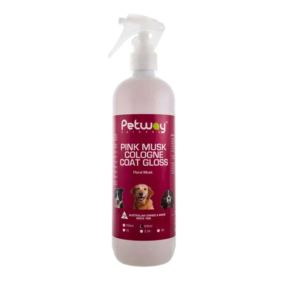 Petway Petcare Pink Musk Cologne Coat Gloss Dog Spray 500ml (Copy)