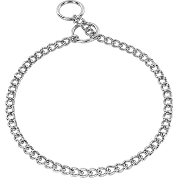 Herm Sprenger Dog Check Collar Round/Narrow Link Chrome Plated Chain - 3.0mm