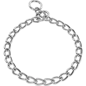 Herm Sprenger Dog Check Collar - Round Link Chrome Plated Chain - 4mm