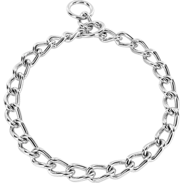 Herm Sprenger Dog Check Collar -Round Link Chrome Plated Chain - 5mm