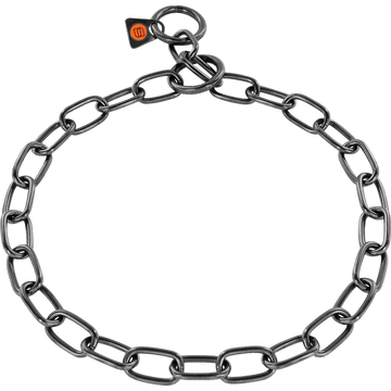 Herm Sprenger Fur Saver Black Stainless Steel 4mm Short Link Check Chain Collar