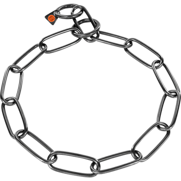 Herm Sprenger Fur Saver Black Stainless Steel 4mm Long Link Check Chain Collar