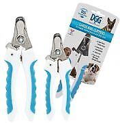 DGG Nail Clippers shown in both small and large sizes, with white and blue handles, displayed side by side on product packaging.