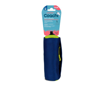 Coachi Fetch & Reward dog training toy in navy and lime packaging
