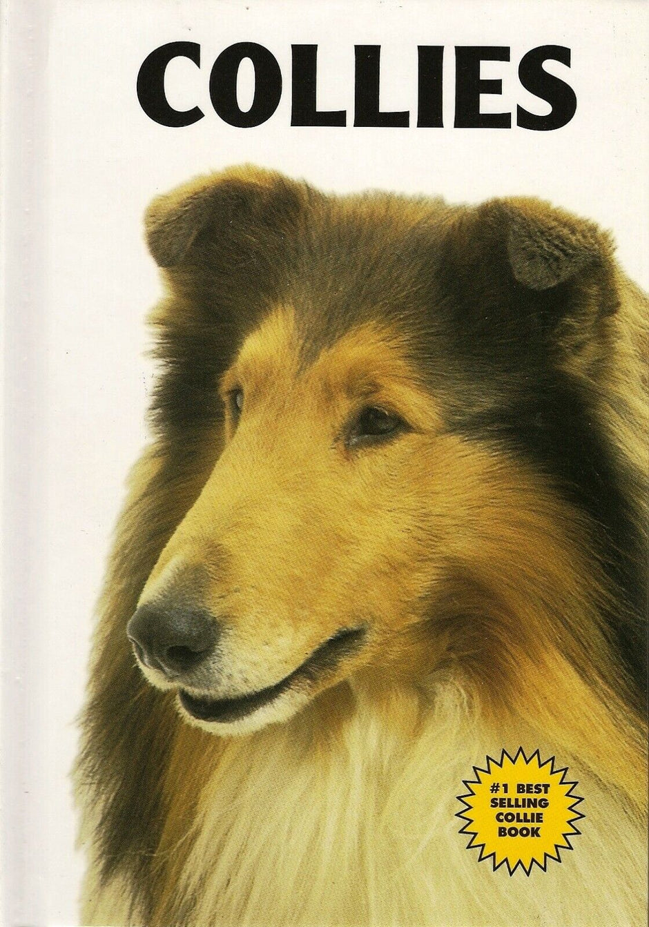 Front cover of Collies by Diane McCarty, showing a close-up portrait of a sable Rough Collie on a white background.