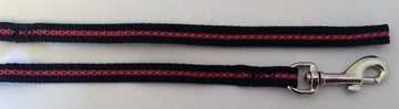 GoPetPlace 10mm black small dog lead with red and grey reflective thread and a steel swivel clip