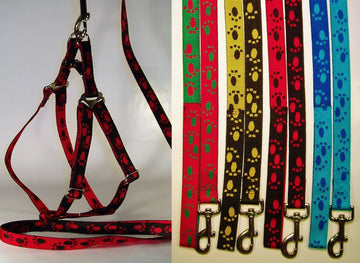 Dog Puppy Nylon Adjustable Step In Harness & Lead Set  - 16mm
